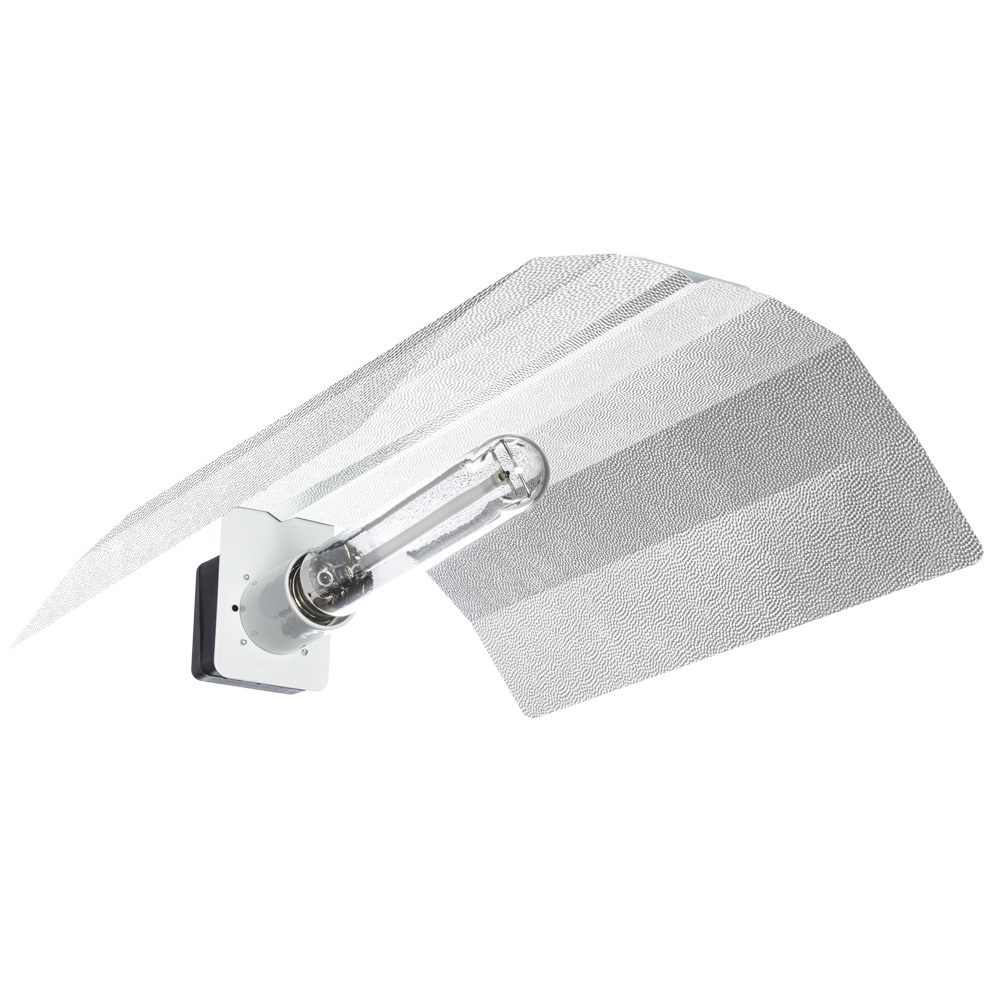 Réflecteur Horticole PEARLPRO Open - 47x47x11 Cm, Pour Ampoules HPS/MH 150W à 1000W, Aluminium Micro-martelé, Connexion Sécurisée
